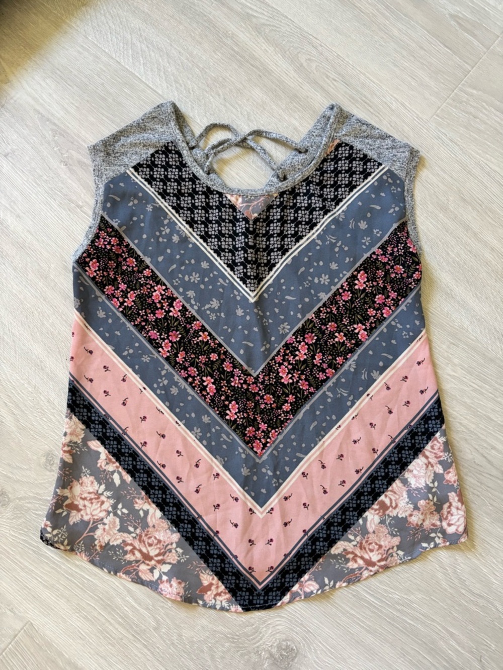 Adorable mixed media top
